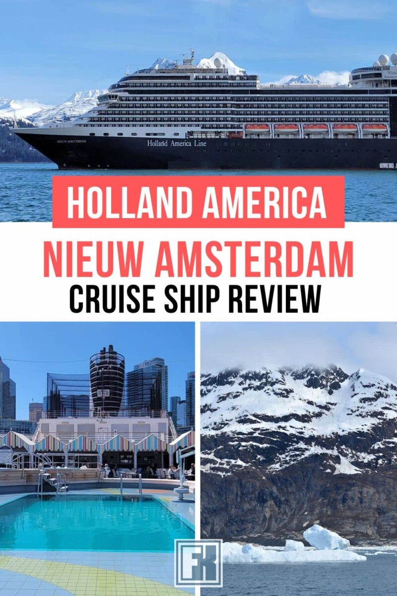 Holland America Nieuw Amsterdam in Alaska, sea view pool and an iceberg