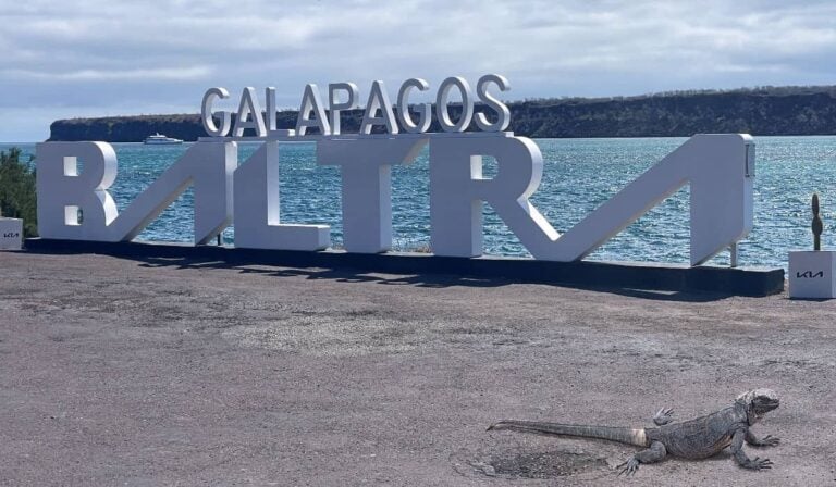 Baltra sign on the Galapagos Islands