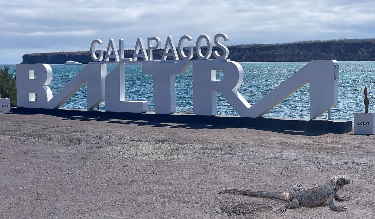 Baltra sign on the Galapagos Islands