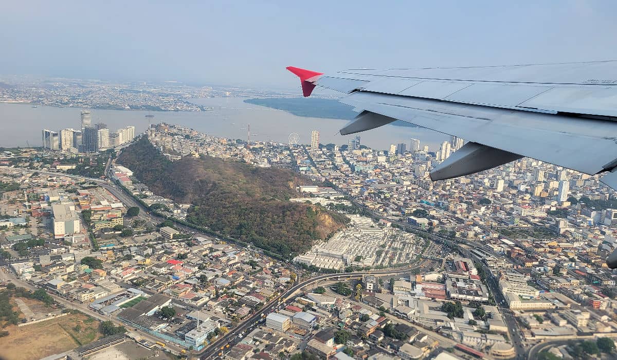 flying over Guayaquil, Ecuador
