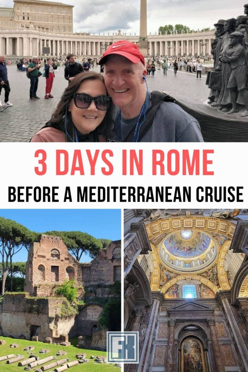 Explore Rome in just 3 days before or after a Mediterranean cruise! Dive into art, history, and culture while enjoying delicious food. Discover where to stay, and how to get tickets to bucket list attractions. Visiting the Vatican City, Palatine Hill and the Basilica on our 3 day Rome itinerary