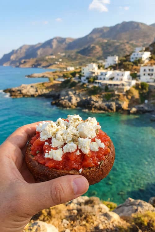 Dakos, food the island of Crete in Greece