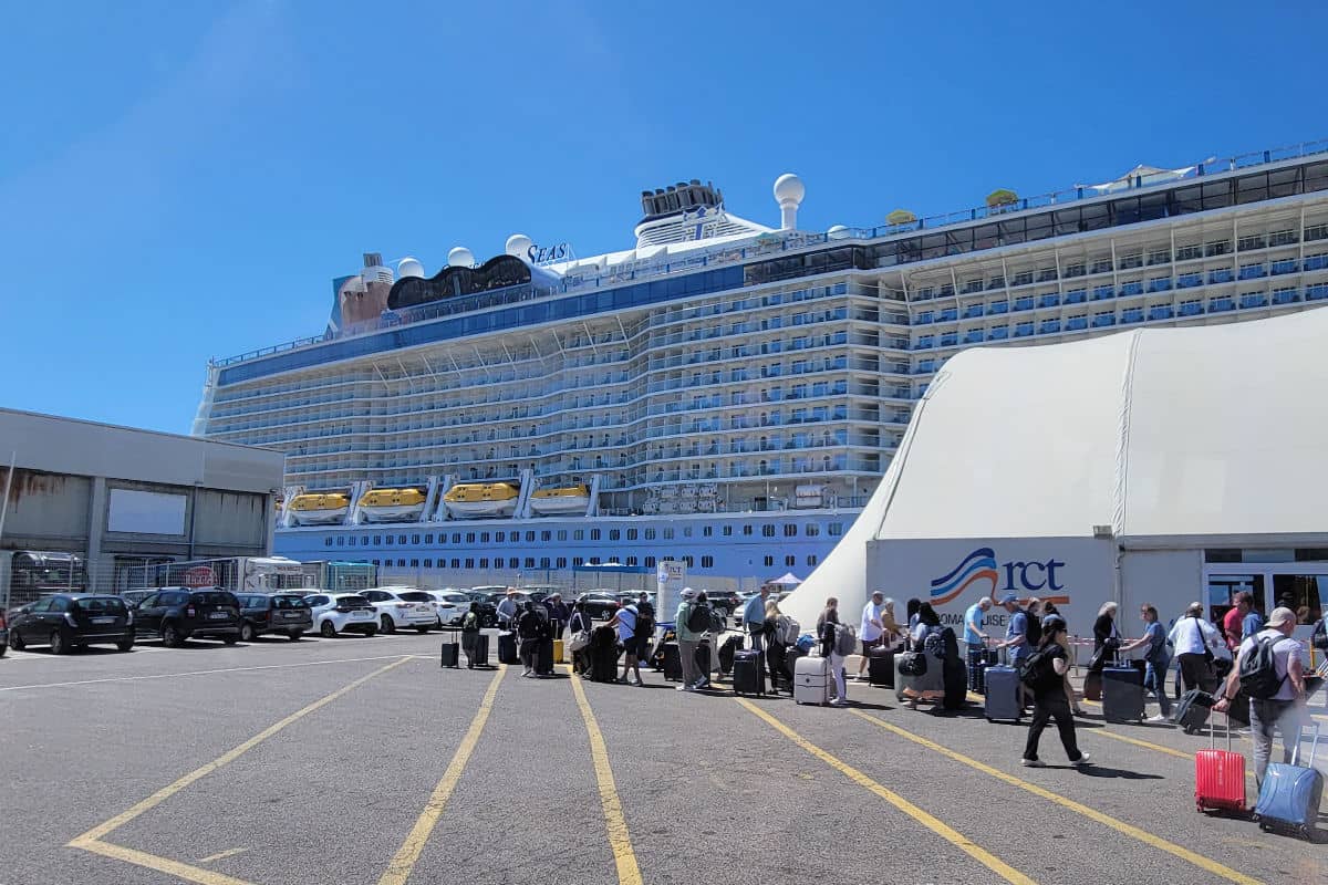 Odyssey of the Seas docked at Civitavecchia cruise port