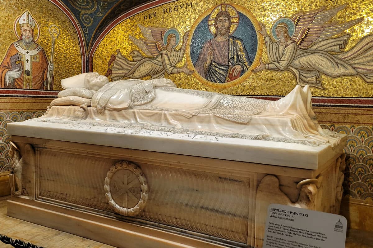 Tomb of Pope Pio XI in the Grottoes