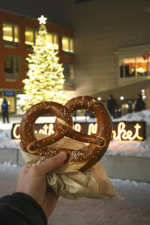 A brezeln (pretzel) from the Christkindl Market