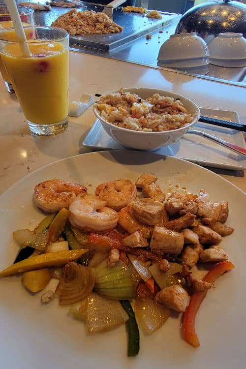 Chicken and shrimp teriyaki from Teppanyaki