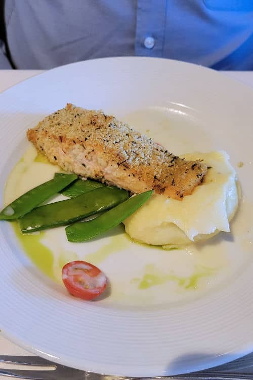 Herb-crusted salmon